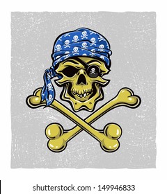 Skallywag Pirate Skull. Vector eps8