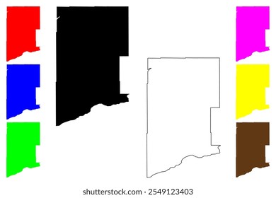 Condado de Skamania, Estado de Washington (Condado dos EUA, Estados Unidos da América, EUA, EUA) mapa ilustração vetorial, esboço de rabisco Mapa de Skamania