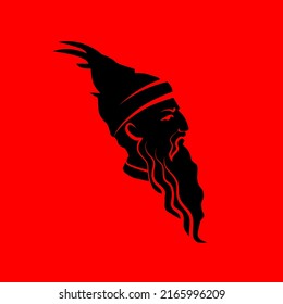 SKANDERBEG ALBANIA NATIONAL HERO, LINE PROFIL, RED AND BLACK
