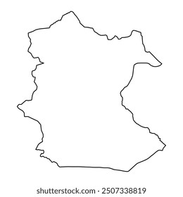 Mapa del distrito de Skardu, división administrativa de Pakistán. Ilustración vectorial.
