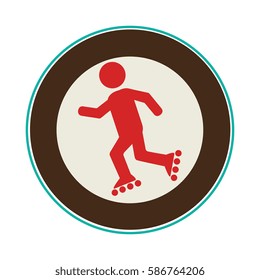 skate athlete silhouette icon