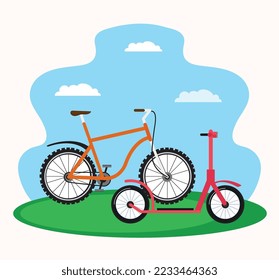 skate and bicycle vehicles icon