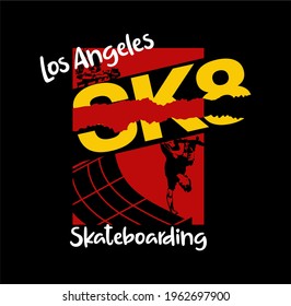 Skate board Brooklyn ,take the risk typography, tee shirt graphics, POSTER,vectors 