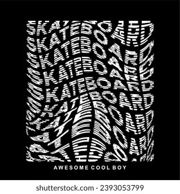 tipografía de diseño de efecto de tablero de skate, ilustración de texto de diseño vectorial, signo, gráficos de camiseta, impresión.	
