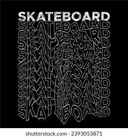 tipografía de diseño de efecto de tablero de skate, ilustración de texto de diseño vectorial, signo, gráficos de camiseta, impresión.	
