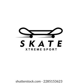 Skate board extreme sport vector logo design