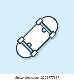 Skate Board flat outlined icon