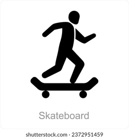 Concepto de icono de skate y skate