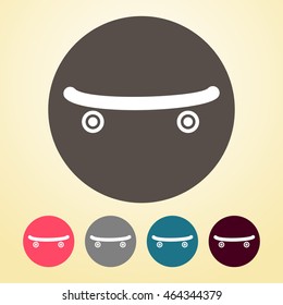 Skate Board Icon in round shape.