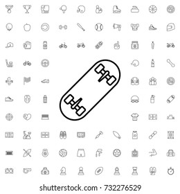 Skate board icon. set of outline sport icons.