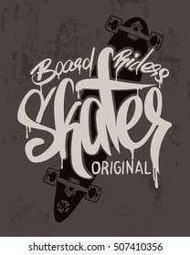 Skate board lettering, t-shirt graphics design