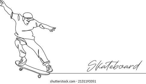 Skate board line drawing vector for designer