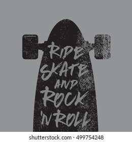 Skate board music typography, t-shirt graphics, vectors