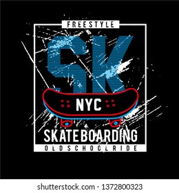 skate board sk-typography-design-tshirt vector-vector illustration