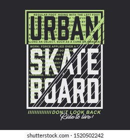 Skate board sport typography, tee shirt graphics, vectors