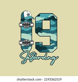 Skate board sport typography, tee shirt graphics, vectors illustration.