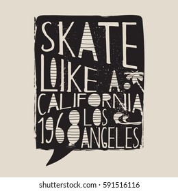 Skate board sport typography, tee shirt graphics, vectors