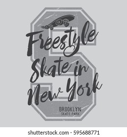 Skate board sport typography, tee shirt graphics, vectors
