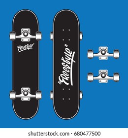 Skate board sport typography, tee shirt graphics, vectors