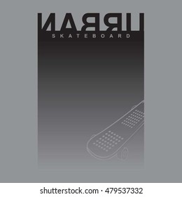Skate board sport typography, t-shirt graphics, vectors
