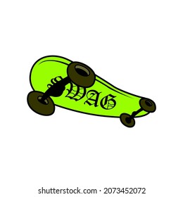 Skate Board Swag Streetwear and Edgy Logos, in Green and Black New Style, Commercial Use