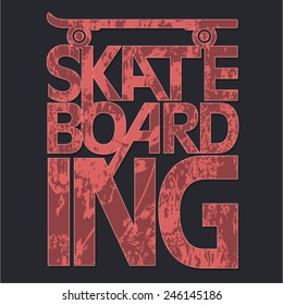 Skate board typography, t-shirt graphics, sport