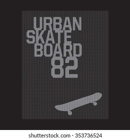 Skate board typography, t-shirt graphics, vectors