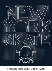 Skate board typography, t-shirt graphics, vectors