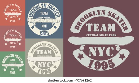 skate board typography, t-shirt graphics, vectors, logo

