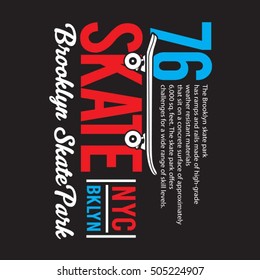 Skate board typography, t-shirt graphics, vectors