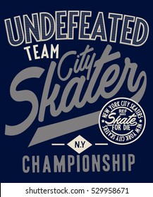 Skate board typography, t-shirt graphics, vectors 