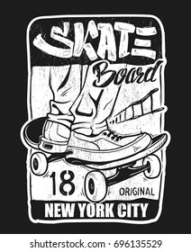 Skate board typography, t-shirt graphics, vectors design