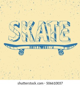 Skate board typography t-shirt graphics,sport,vectors and seamless pattern