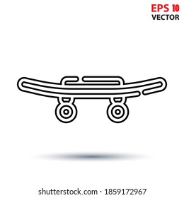 Skate Board vector design with editable stroke. Vehicles and transport icon. Eps 10 vector illustration.