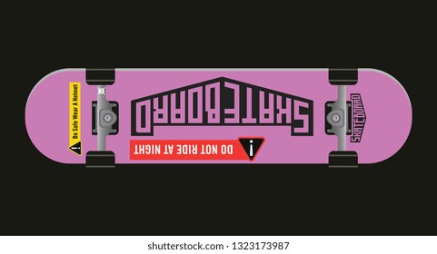 Skate board vector illustration  6 (Use for helmet, skateboards, stickers, t-shirt, decals typography,logos and design elements)