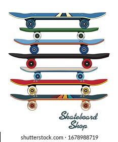 Skate board vector illustrations with cool slogans for t-shirt print and other uses