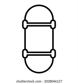 Skateboard-Vektorgrafik-Rahmensymbol einzeln auf weißem Hintergrund

