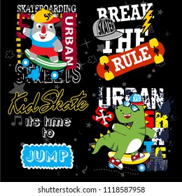 skate board vector set for t shirt and other use