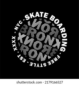 skate boarding Bronx circle design typography, vector graphic illustration, for printing t-shirts and others