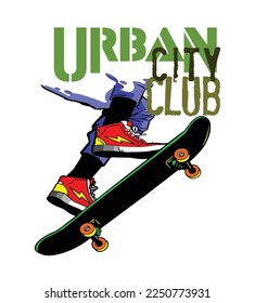 Skate Boarding Image vector iluustration for your cteative t shirt or Design.