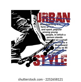 Skate Boarding Image vector iluustration for your cteative t shirt or Design.