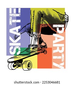 Ilustración del vector de imagen Skate Boarding para tu camiseta o diseño interactivo.
