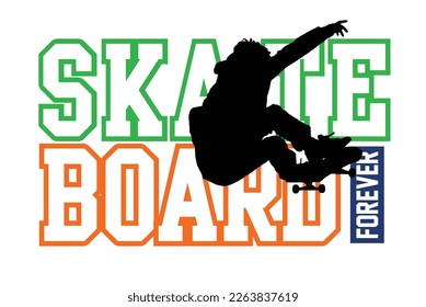 Skate Boarding Image vector iluustration for your cteative t shirt or Design.