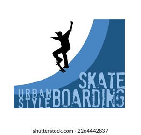 Skate Boarding Image vector iluustration for your cteative t shirt or Design.