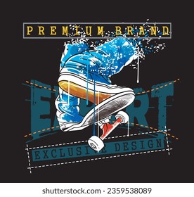 Skate Boarding Image vector iluustration for your cteative t shirt or Design