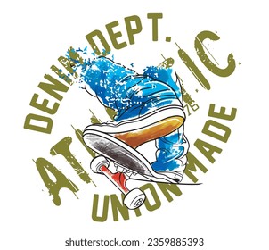 Skate Boarding Image vector iluustration for your cteative t shirt or Design