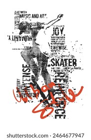 Skate Boarding Image vector iluustration for your cteative t shirt or Design