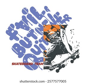 Skate Boarding Image vector iluustration for your cteative t shirt or Design.	