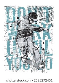 Skate Boarding Image vector iluustration for your cteative t shirt or Design.