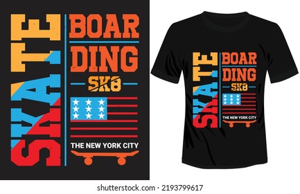 Skate Boarding New York City T-shirt Design